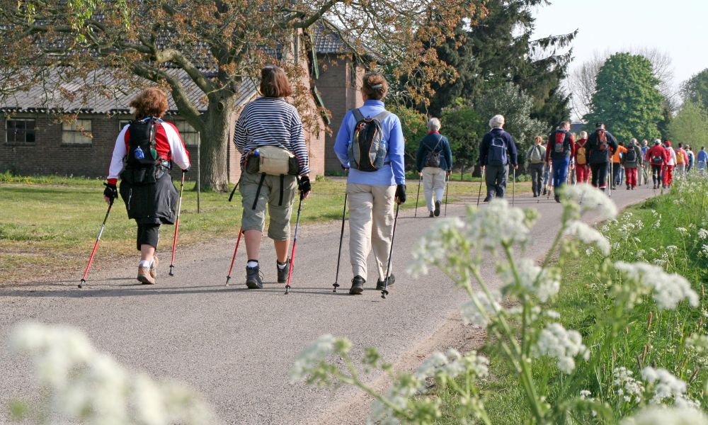 marche nordique en groupe